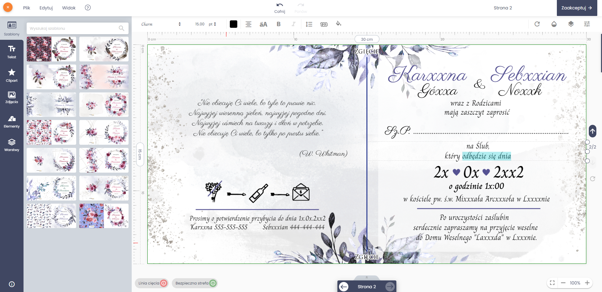 zaproszenia ślubne personalizowane kreator
