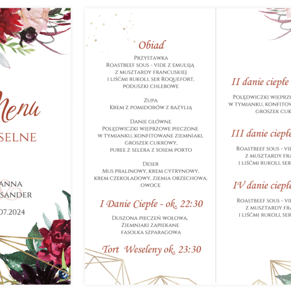menu weselne DL 18