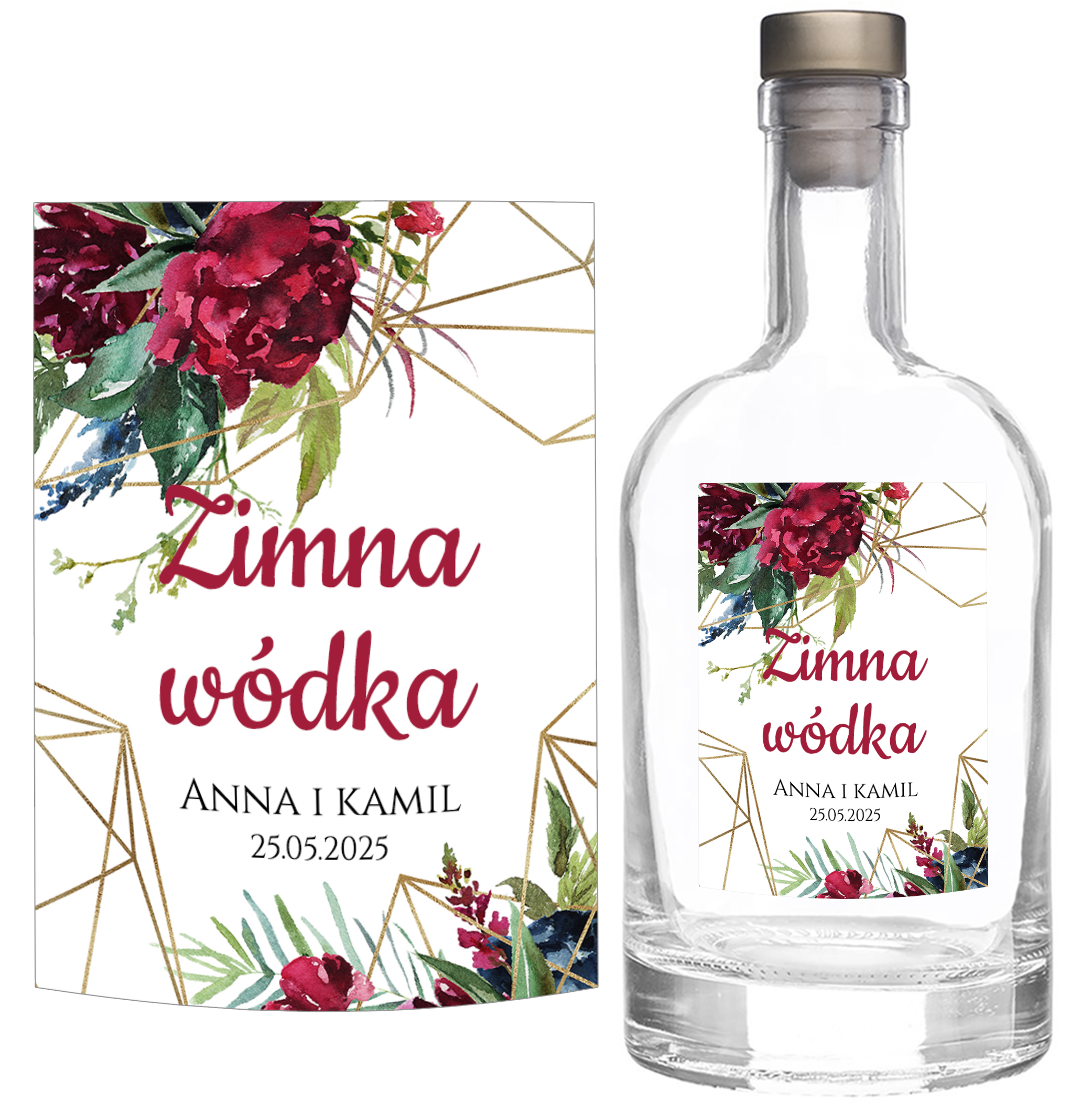 WIZU_3 Naklejki na wódkę weselną