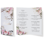 Menu Weselne DL złocone serca Ariana 6 wzorów
