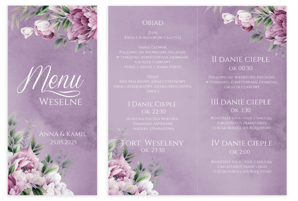 Menu weselne DL