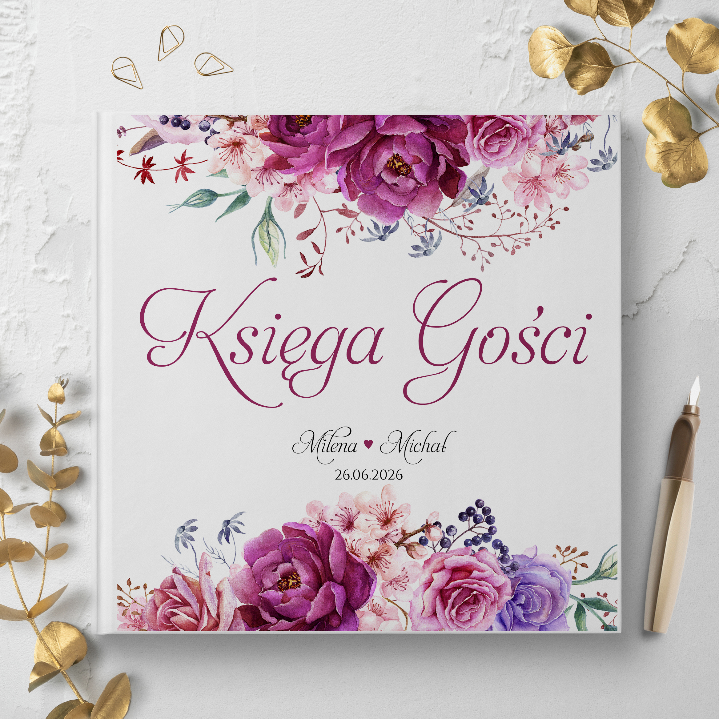 KG_Amanda Księga Gości Weselnych czarne lub białe kartki - Amanda - obrazek 1
