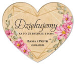 magnesy z podziękowaniem dla gości drewniane