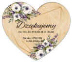 magnesy z podziękowaniem dla gości drewniane