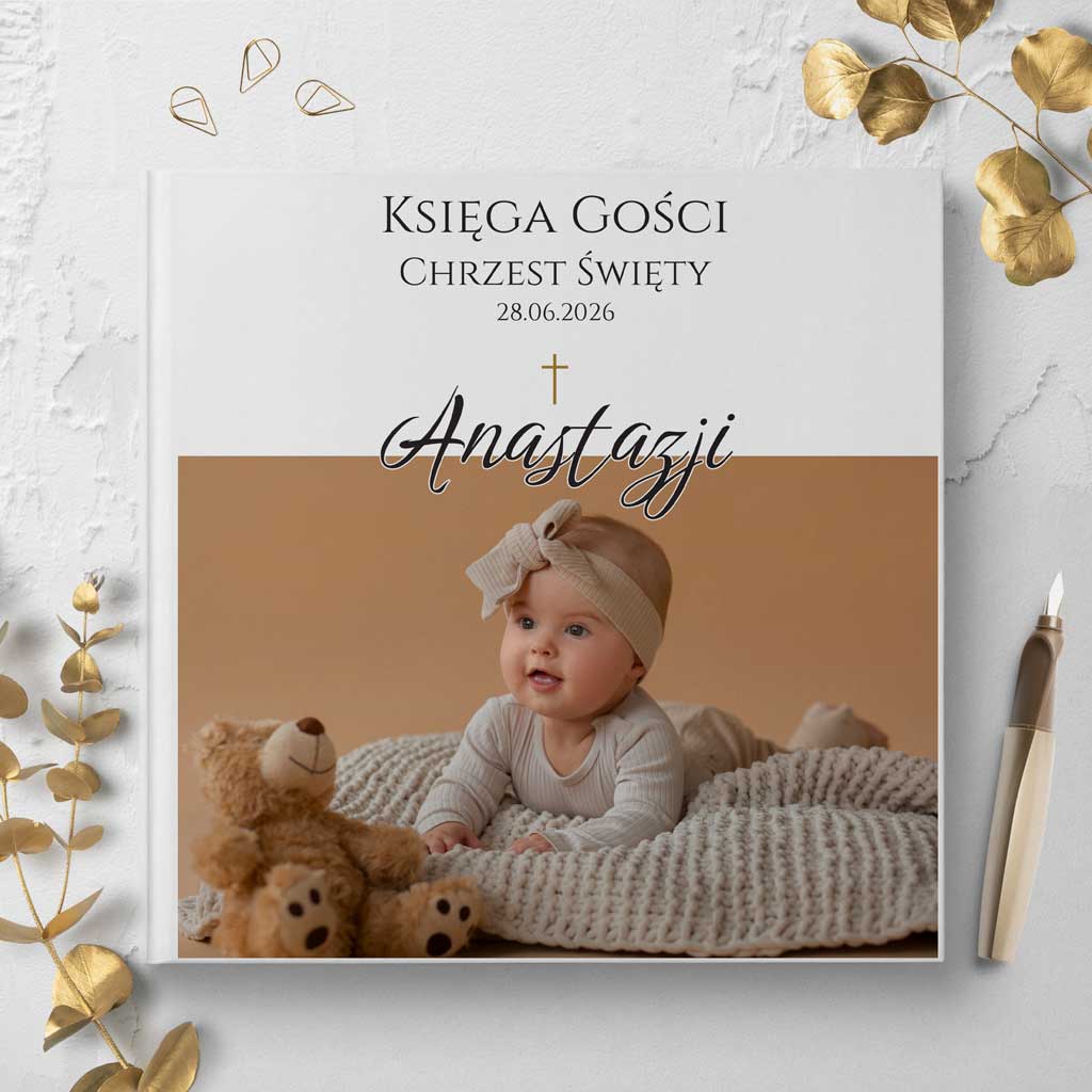 księgi gości na chrzest ze zdjęciem