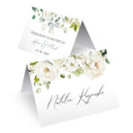 Winietki ślubne białe kwiaty