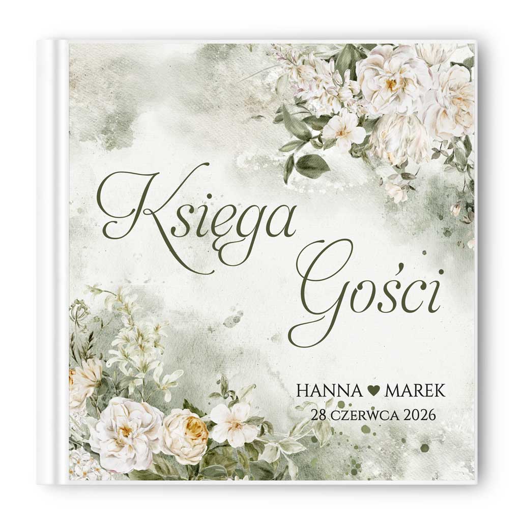 Księga gości białe kwiaty