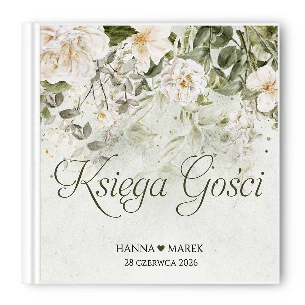 Księga gości białe kwiaty