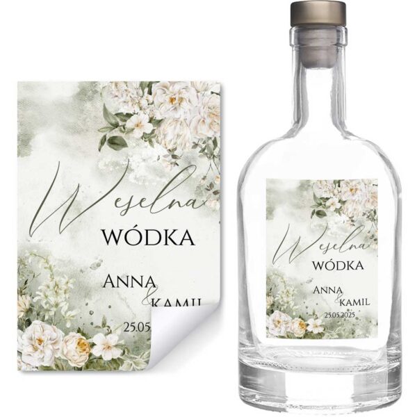 Naklejki na butelki na alkohol weselny