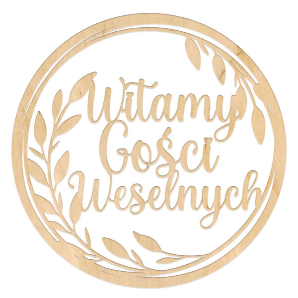 Napis powitalny w kole - Witamy Gości Weselnych