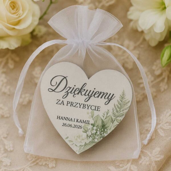 woreczek z organzy na podziękowania dla gości