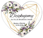 magnesy z podziękowaniem dla gości białe