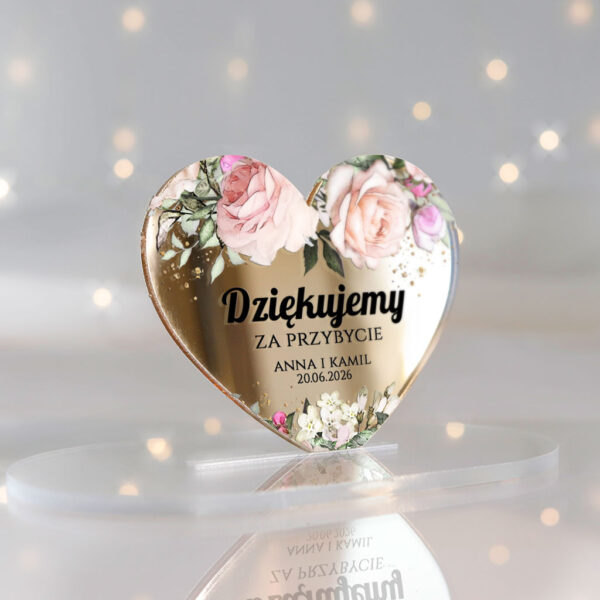 magnesy z podziękowaniem dla gości lustrzane