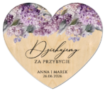 magnesy z podziękowaniem dla gości drewniane