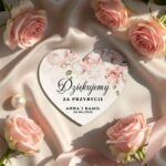 Podziękowania dla gości weselnych magnesy serca