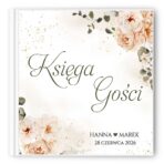 Księga gości beżowe kwiaty